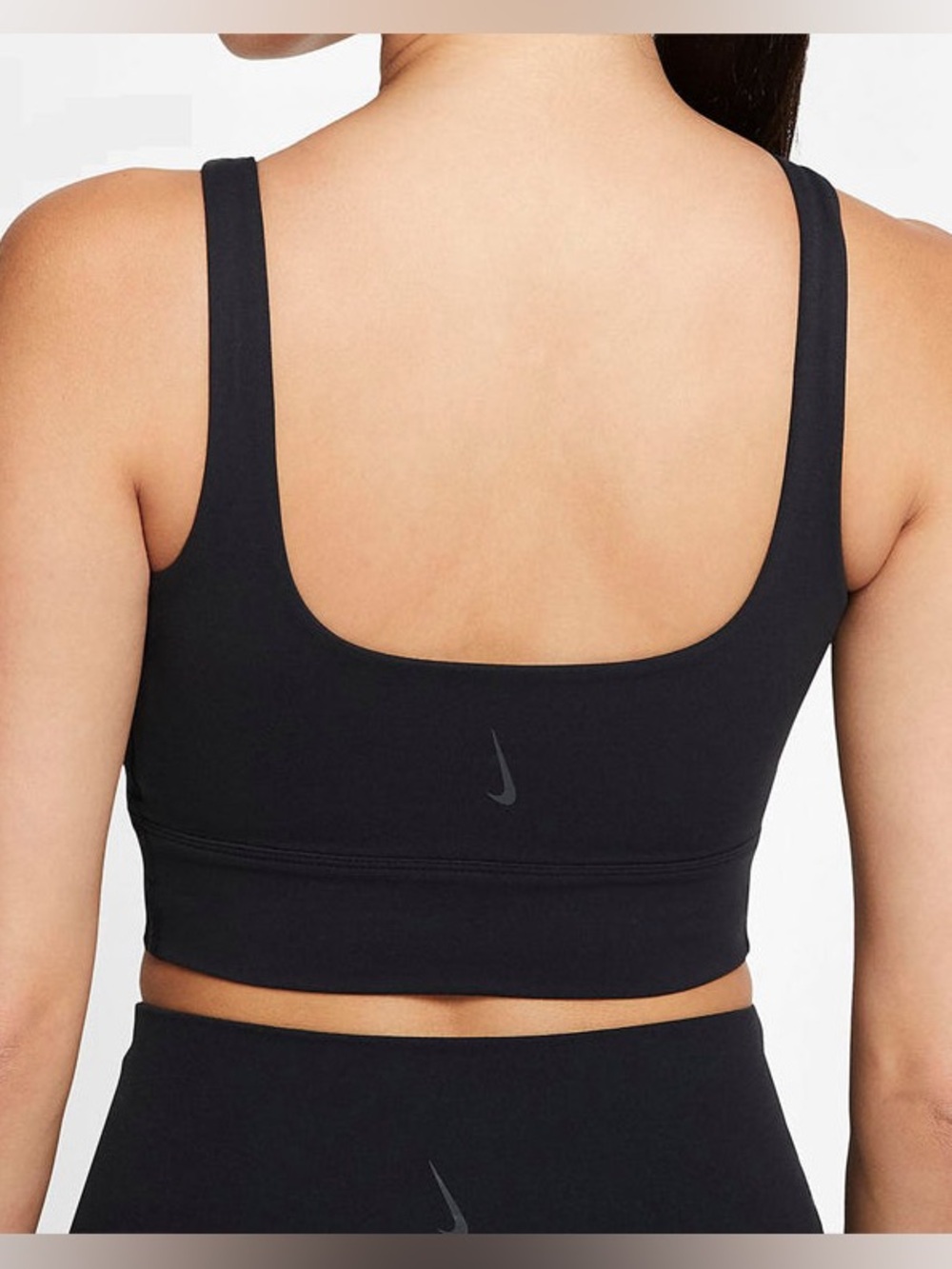 Nike Yoga Luxe Longline Sports Bra in Black Size Large